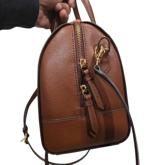 Fossil Wren Satchel Women's Medium Brown Leather Adjustable Strap Shoulder‎ Bag - Picture 5 of 9